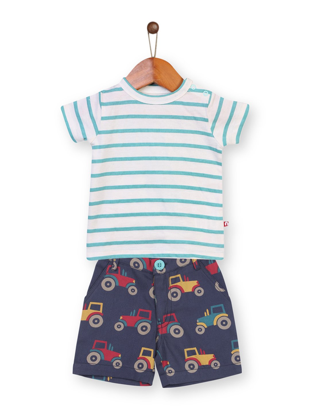 Organic Cotton Multi-Color T-Shirt & Shorts Set For Baby & Kid Boys